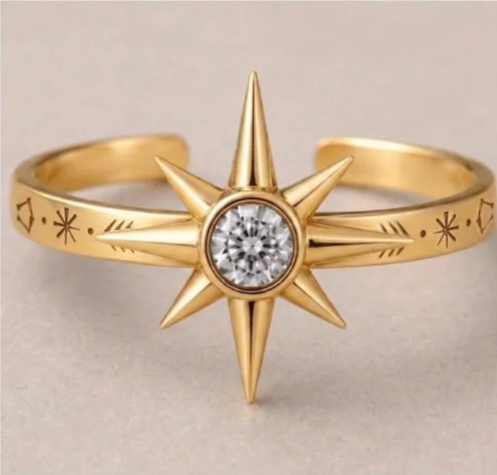 North Star Open Ring in gold